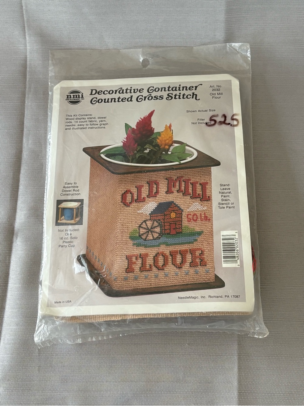 Old Mill Flour Decorative Container Cross Stitch Kit - Tan M96